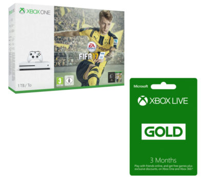 MICROSOFT Xbox One S with FIFA 17 & 3 Month Xbox LIVE Gold Membership Bundle - 1 TB MICROSOFT Xbox One S with FIFA 17 & 3 Month Xbox LIVE Gold Membership Bundle - 1 TB
